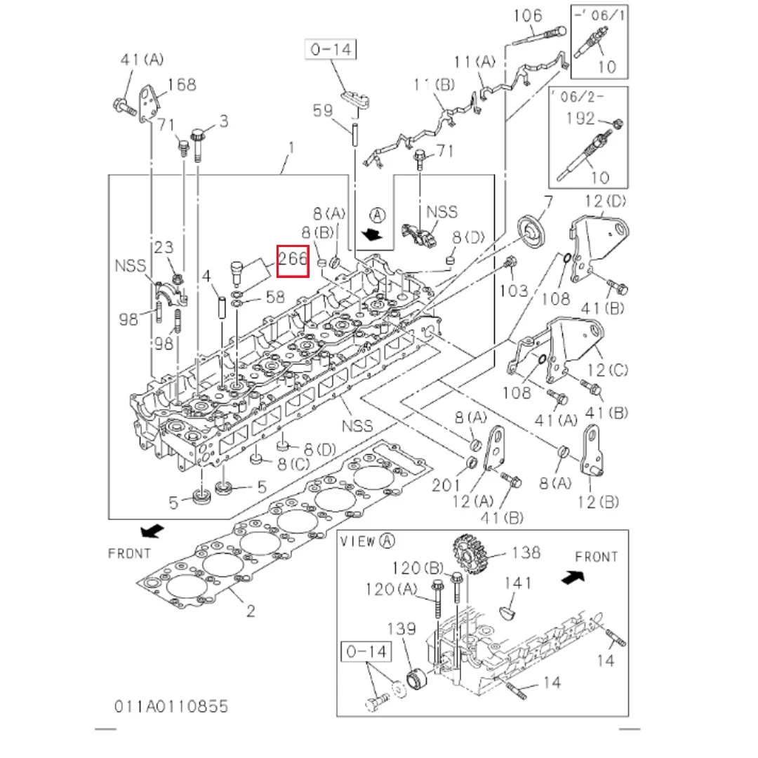 8980184620 Excavator 6HK1 Diesel Engine Parts Nozzle Holder Sleeve