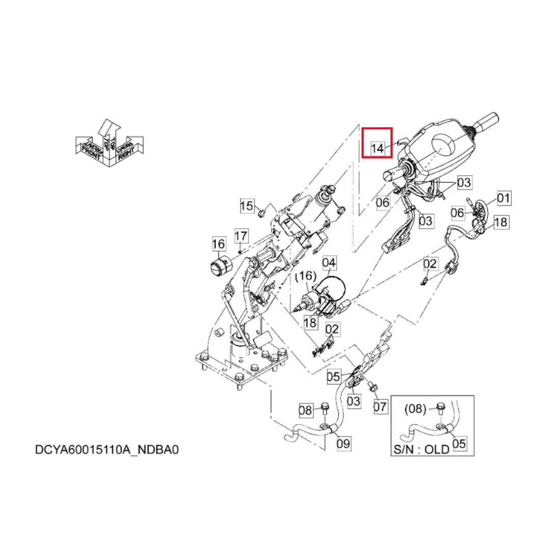 YA00044128 High Quality Loader Parts Transmission Control Switch Assy for ZW180-5B