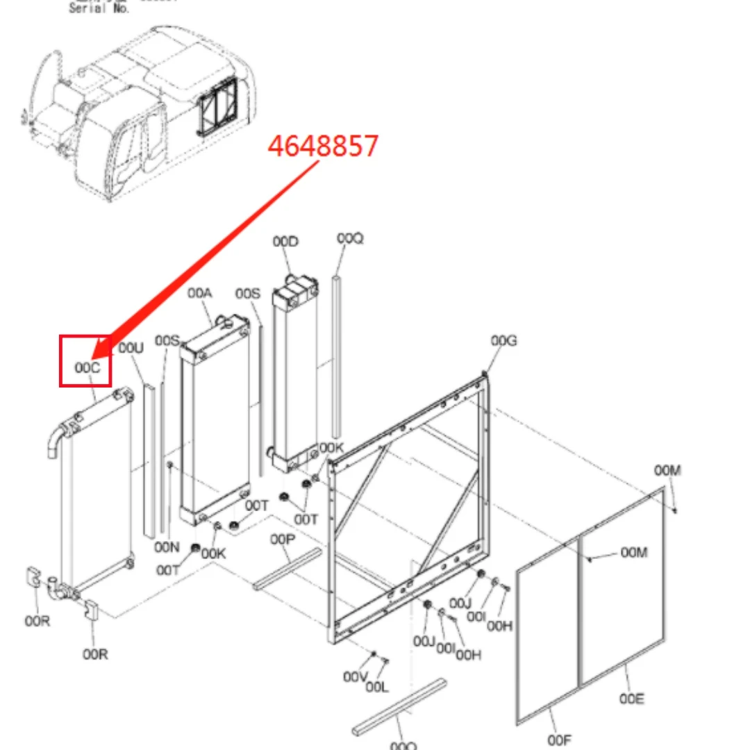 4648857 Original Excavator Oil Temperature Radiator for ZX330-3 ﻿