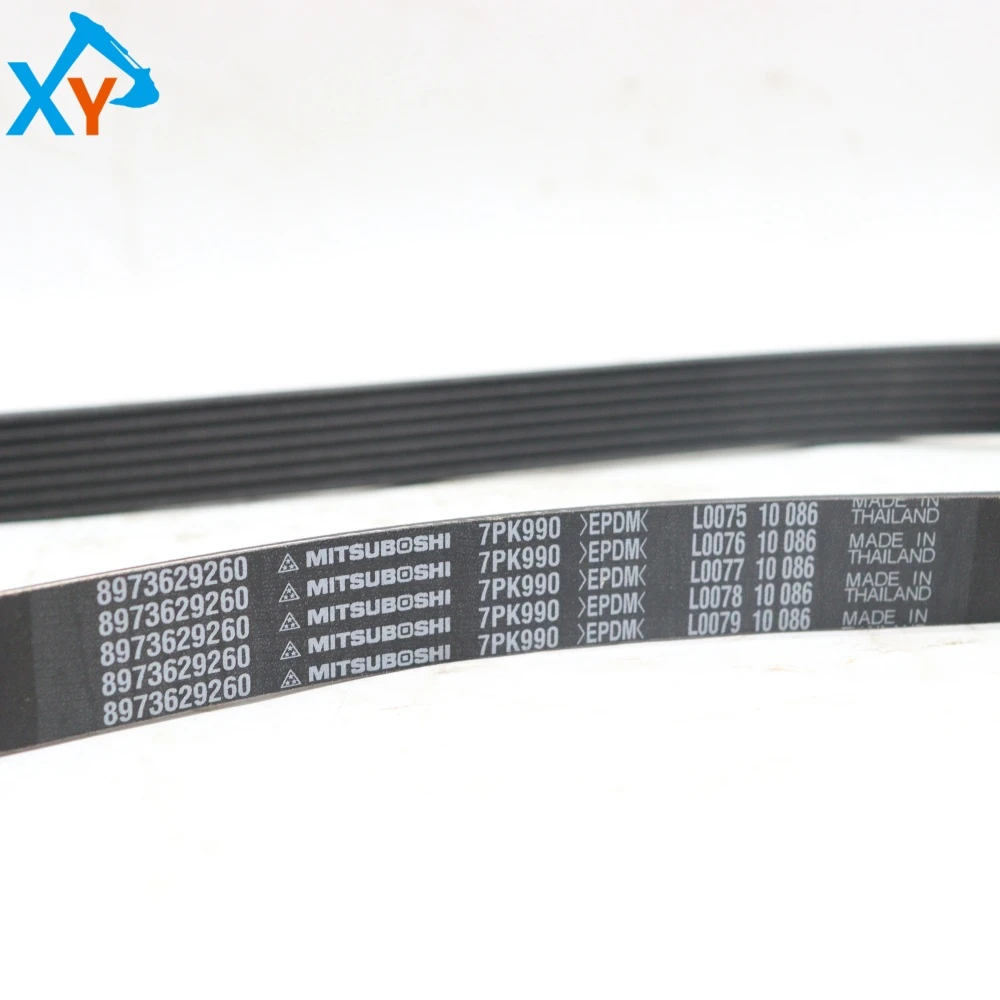 8973629260 Original Excavator Parts Cooling Fan Belt for ISUZU Engine 4JJ1 ﻿