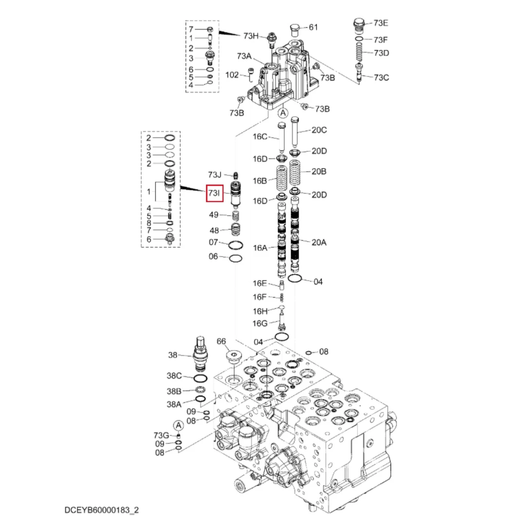 YB60000132 Original Excavator Antidrift Valve for ZX490-5A ZX530-5A