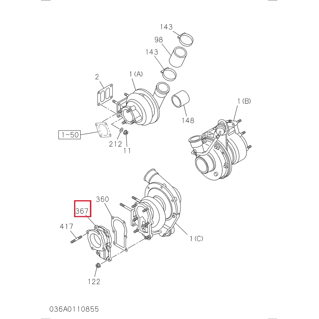 8976029021 Original Excavator 6HK1 Adapter