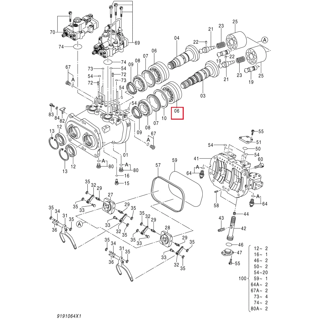 4410050 Original Excavator Hydraulic Pump Repair Kits Roller Bearing for ZX200
