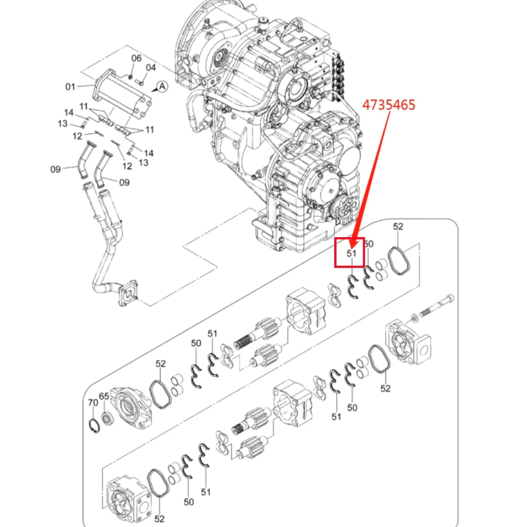 4735465 Original Loader Sealing Gasket Ring for ZW310