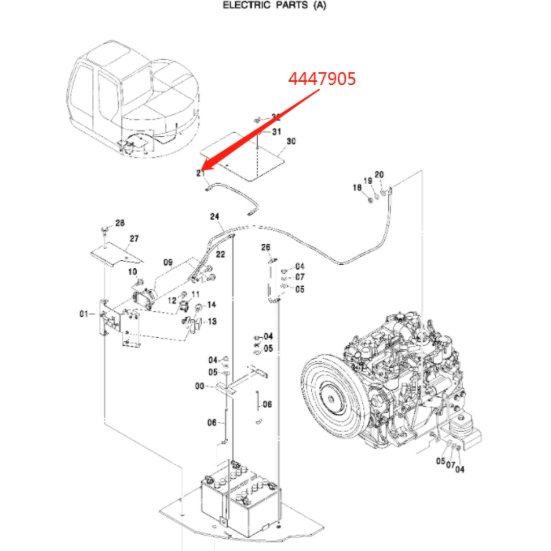4447905 Original Excavator Wire Harness for Hitachi ZX110