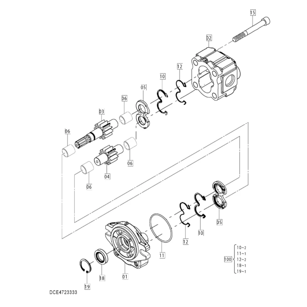 4723333 Original Excavator Gear Pump for ZX180W-7