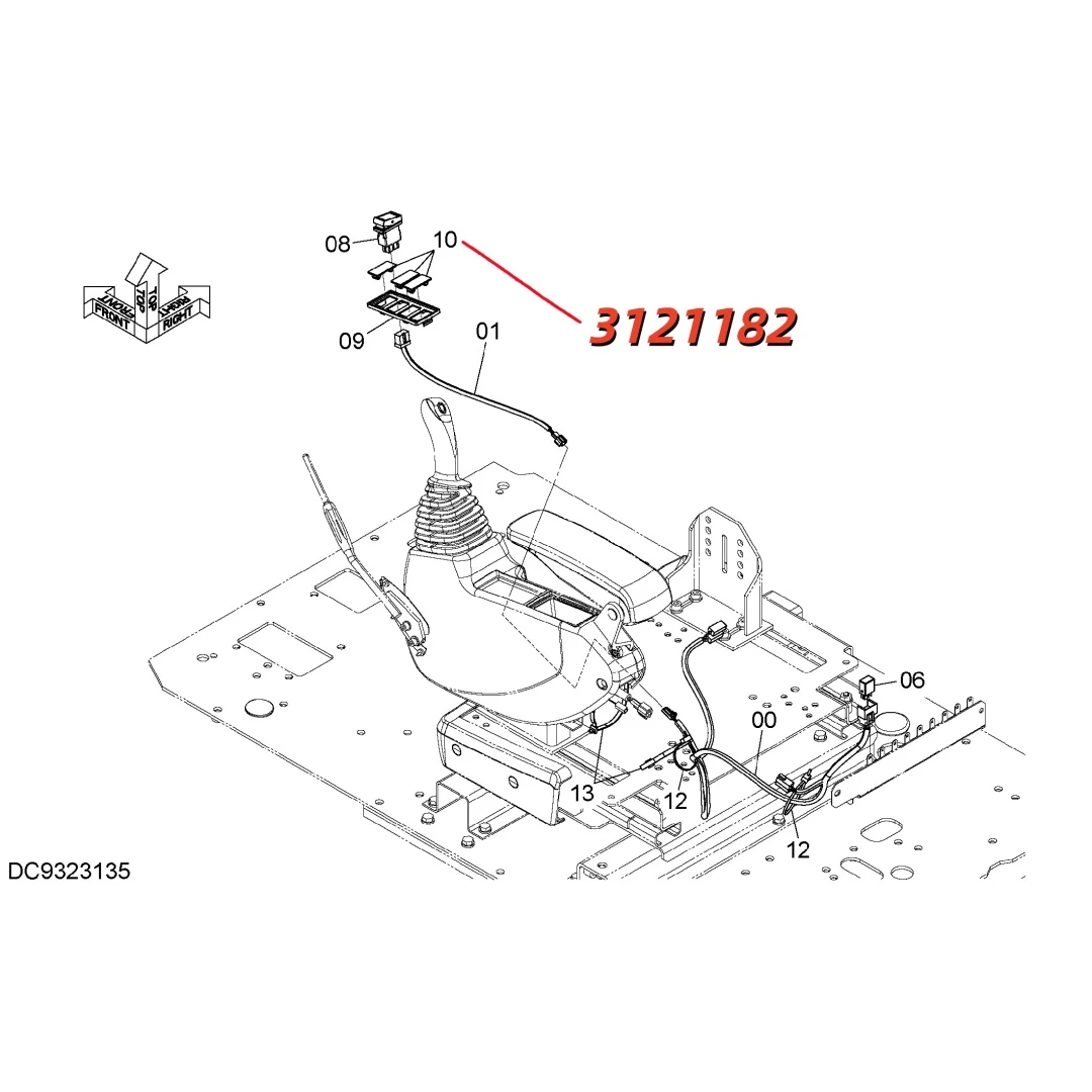 3121182 Original Excavator Control Lever Cover for ZX200