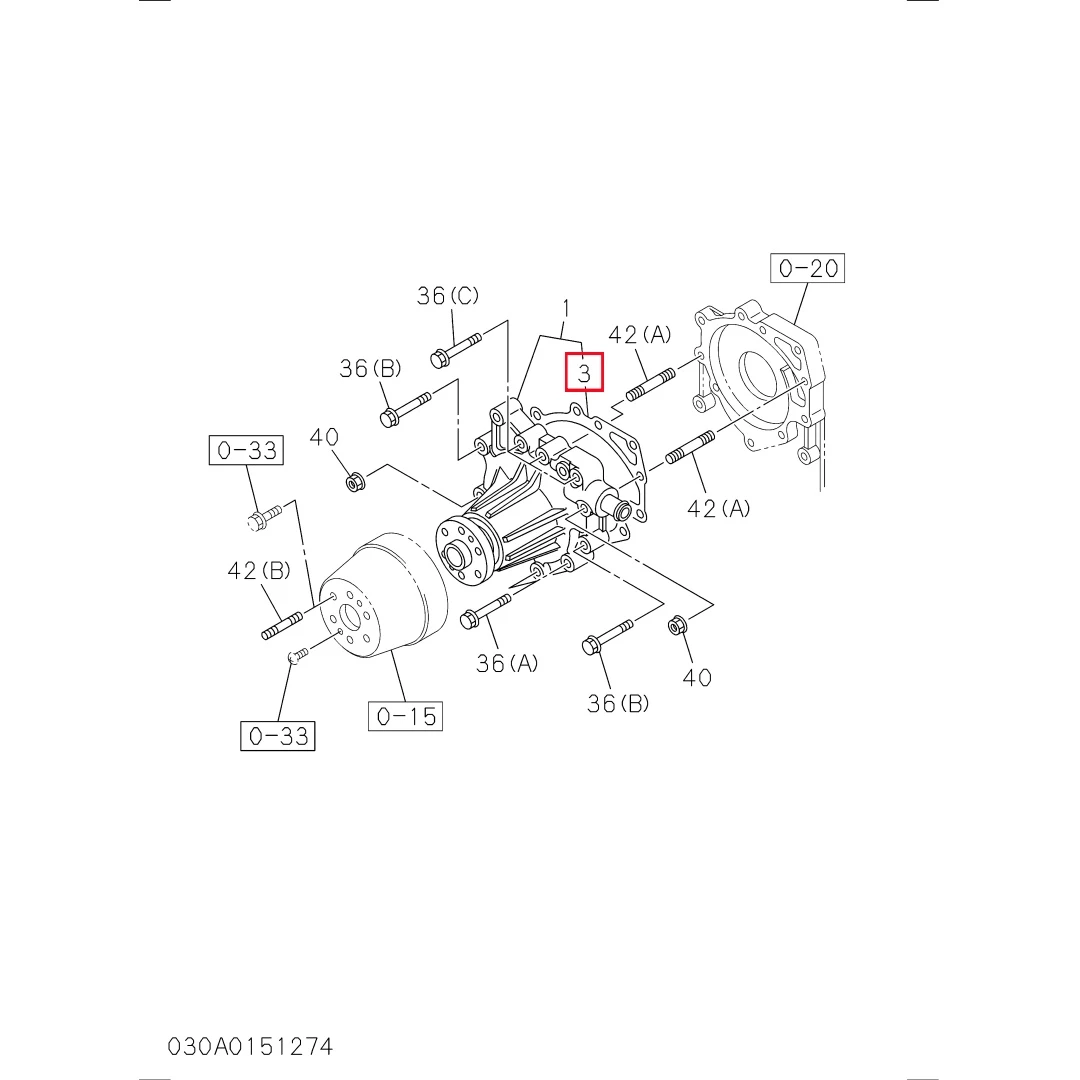 8981148001 Original 4HK1 Engine Pump to Gasket