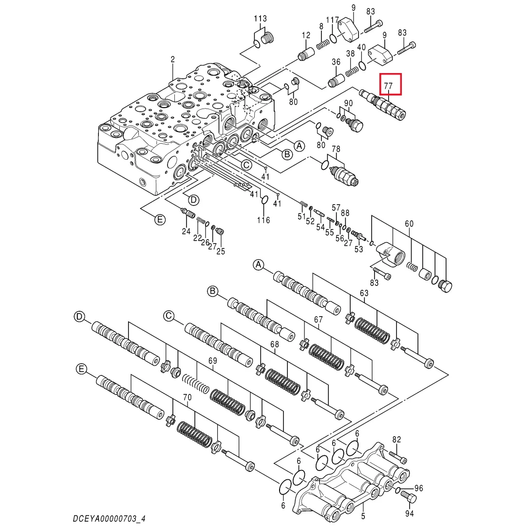 YA00011313 Excavator Relief Valve for ZX200-5G