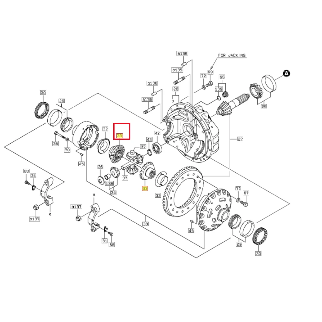 3243360180 Hitachi Loader Bevel Gear for ZW370-5A