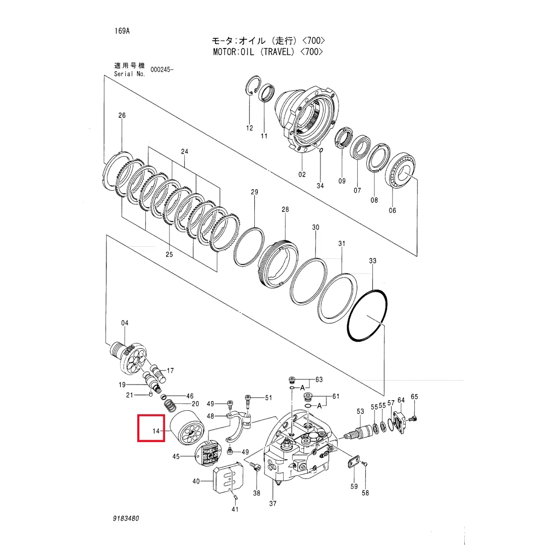 2022744 Original Excavator Parts Hydraulic Main Pump Cylinder Block Rotor for Hitachi ZX330-3  ﻿