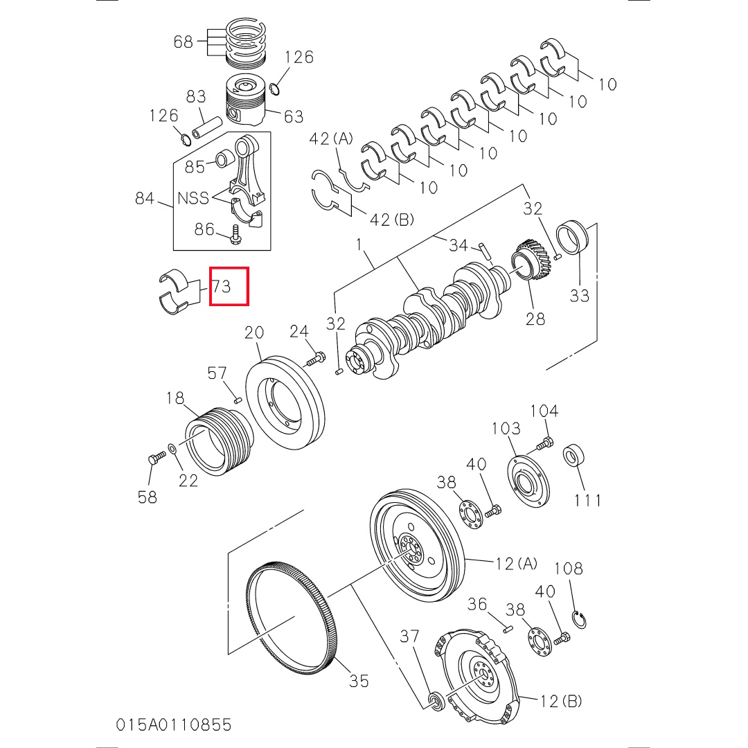 8976163580 Excavator 6HK1 Diesel Engine Parts Connecting Rod Metal Set