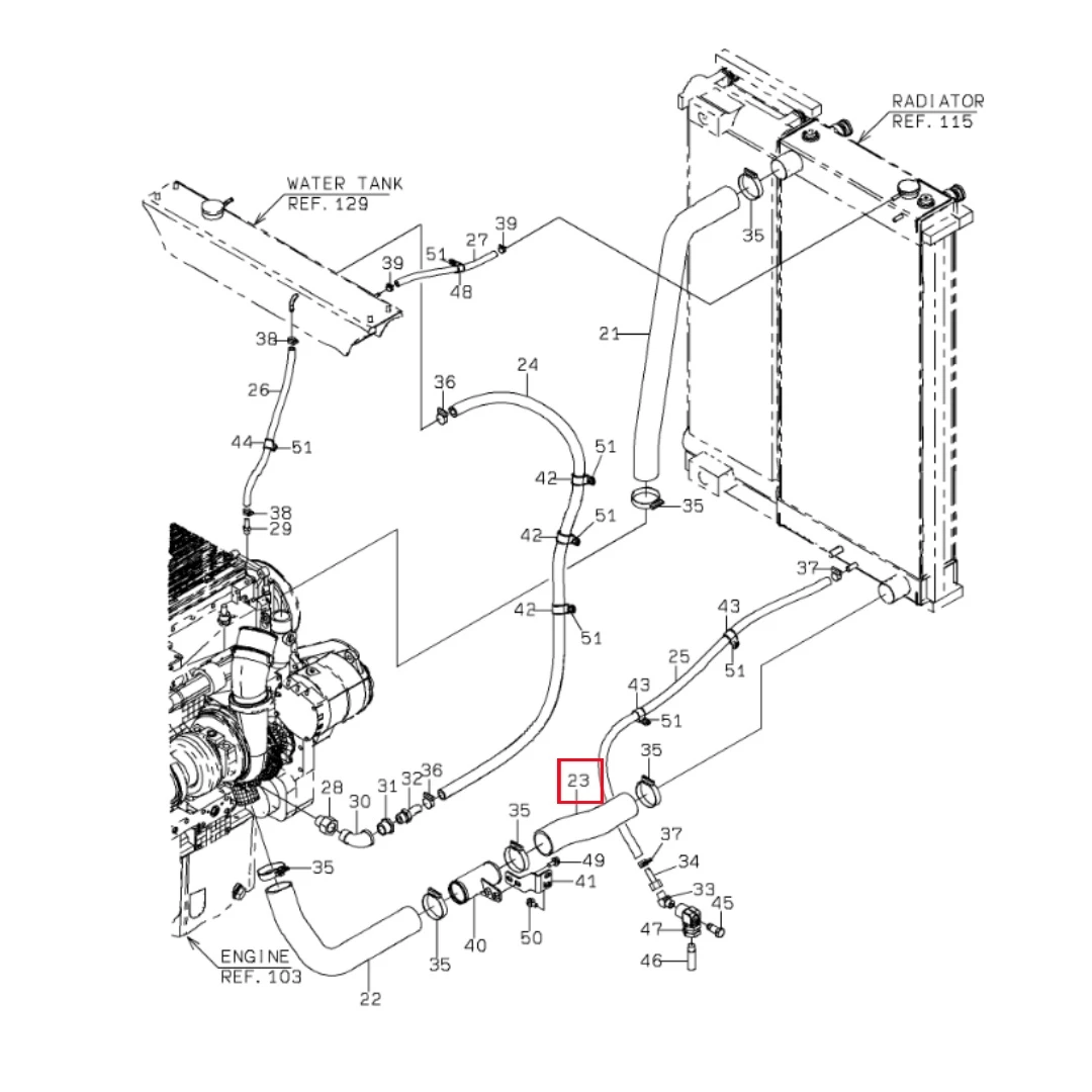 4311027250 Original Loader Water Hose for ZW310-5A