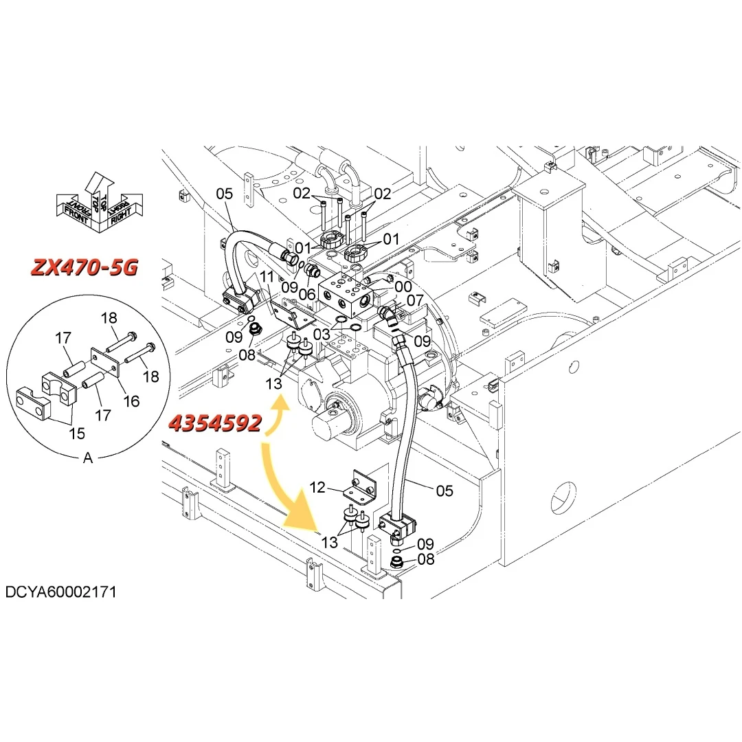 4354592 Original Excavator Parts Rubber Pad for Hitachi ZX200-3 ZX330-3