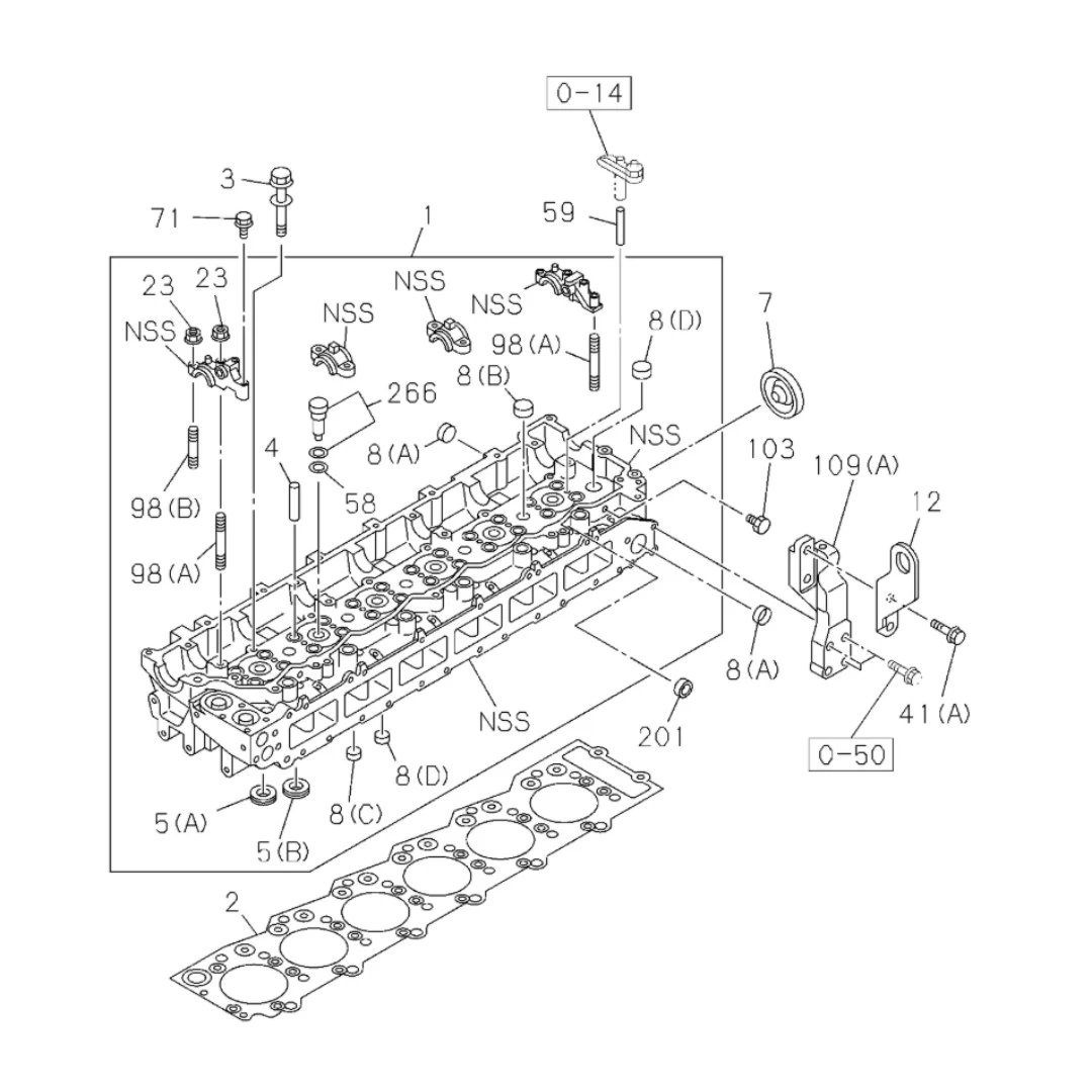 8982438230 Cylinder Head Assembly for Isuzu 6HK1 Hitachi Excavator Engine Parts