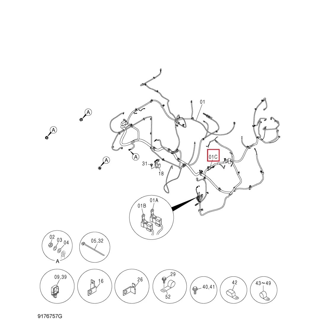 4449447 Original Excavator Hydraulic Pump Wiring Harness for ZX200 ZX240