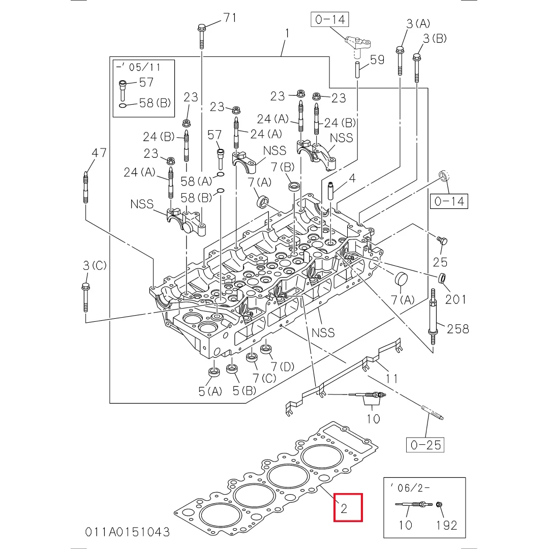 8981142560 Original Isuzu 4HK1 Engine cylinder head gasket for Excavator  ﻿