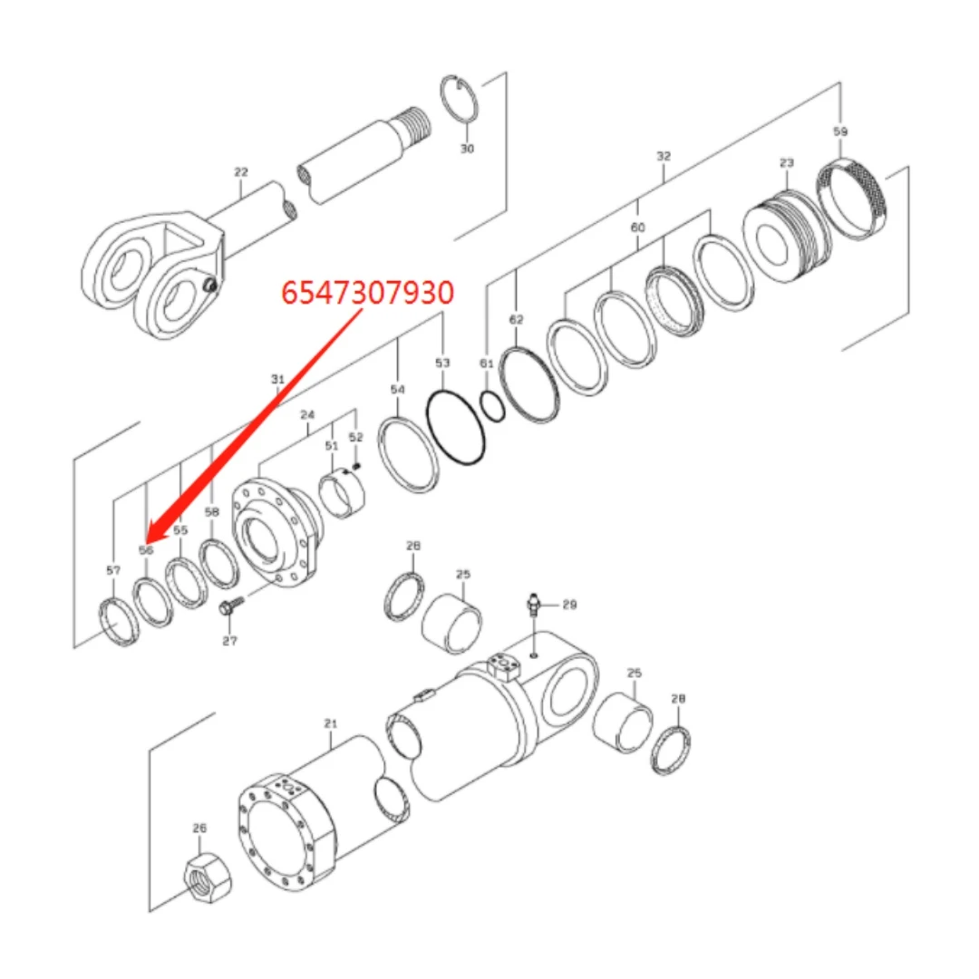 6547307930 Original Loader Back-up Ring for Hitachi ZW550