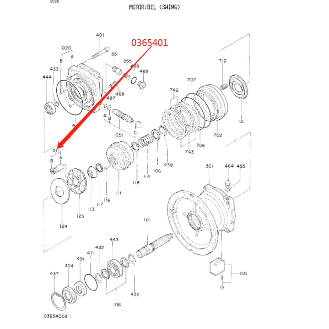 0365401 Original Excavator Swing Motor Hydraulic Sub Piston for EX270 EX370-5 ZX870-3