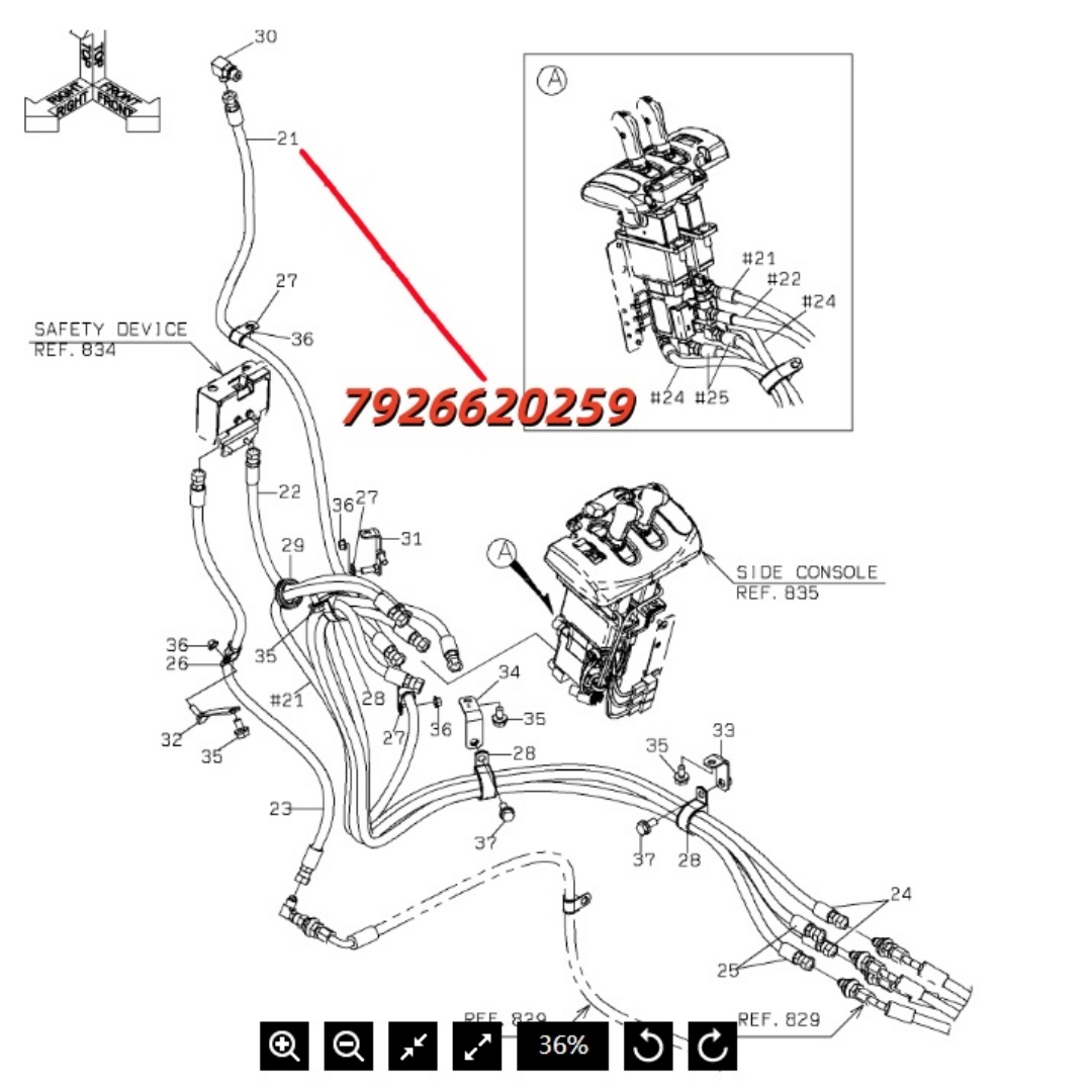 7926620259 Original Excavator Parts Hose for Hitachi ZW310-5A ﻿