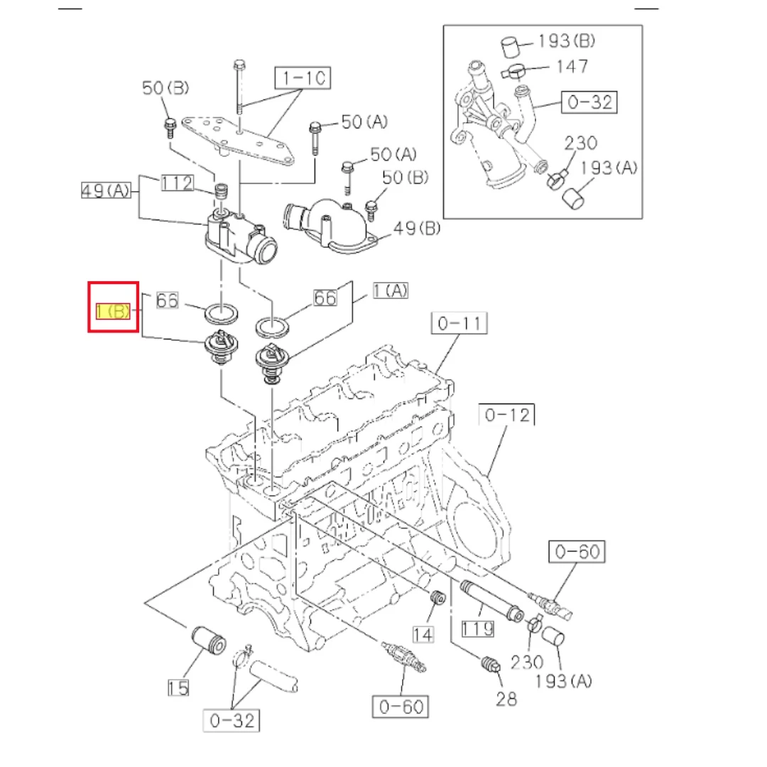 8973007873 Original Isuzu 4HK1 Engine Thermostat for Excavator