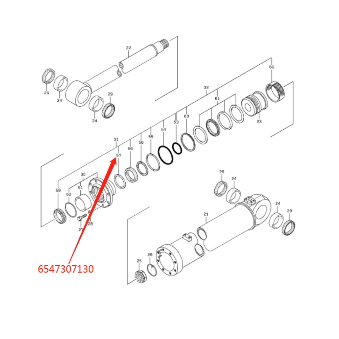 6547307130 Original Loader Backup Ring Oil Seal for Hitachi ZW550