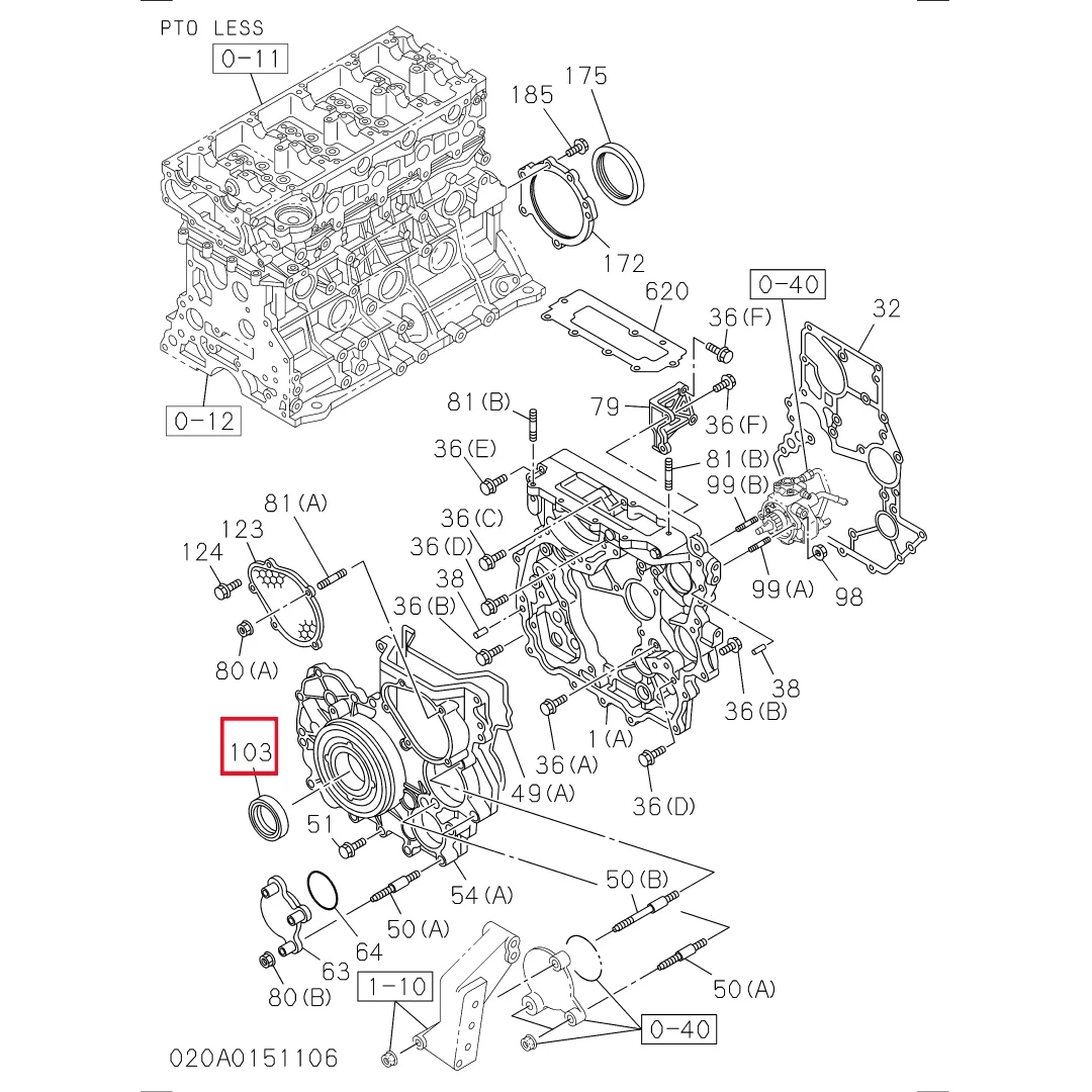 8973517040 Original Excavator Isuzu 4JJ1 Engine Crankshaft Oil Seal (front)  ﻿ ﻿