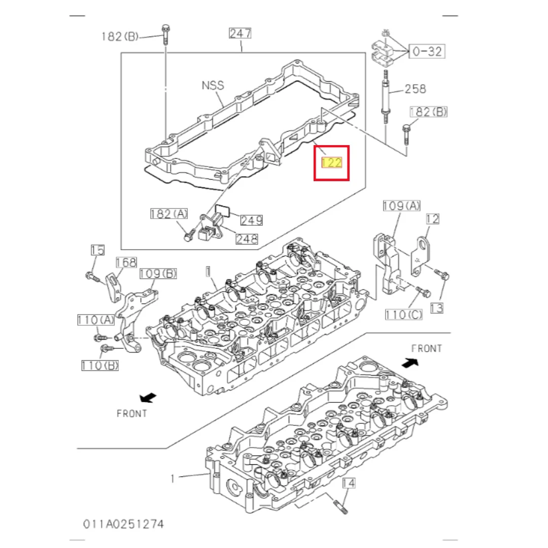 8973313602 Original Excavator Isuzu 4HK1 Engine Valve Cover Gasket