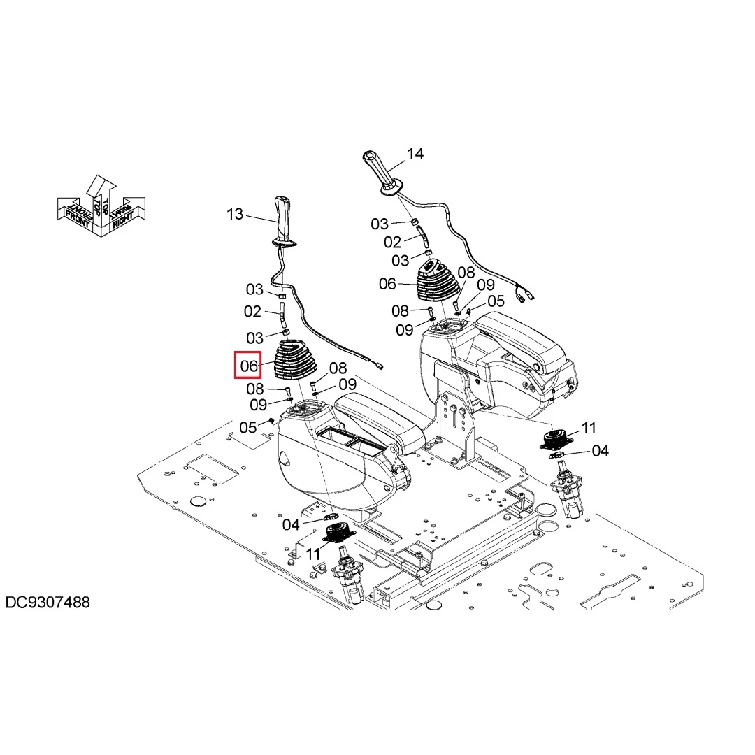 2058780 Excavator Parts Cab Handle Dust-proof Cover for ZX200 Rubber Dust Cover
