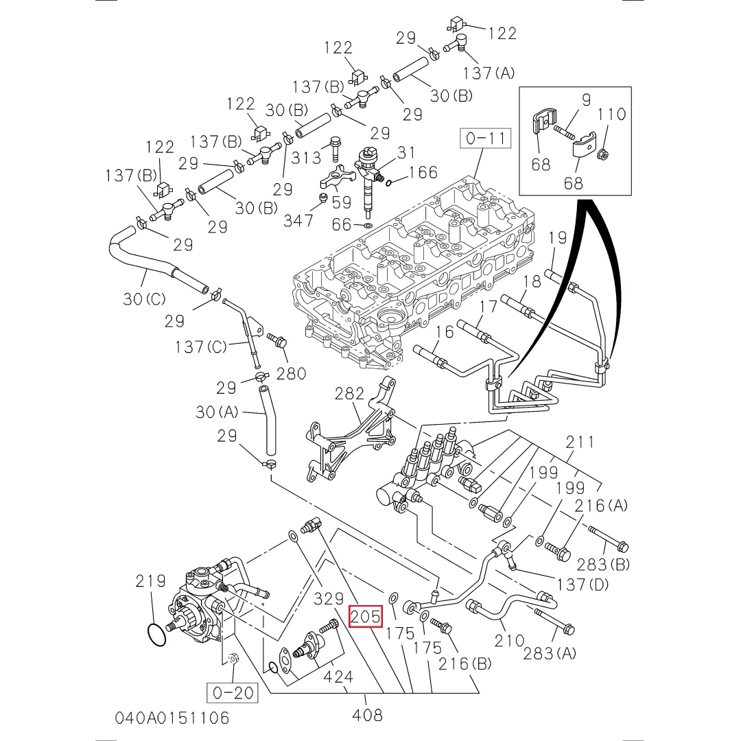 8980235810 Original Excavator Isuzu 4HK1 Engine Fuel Temperature Sensor