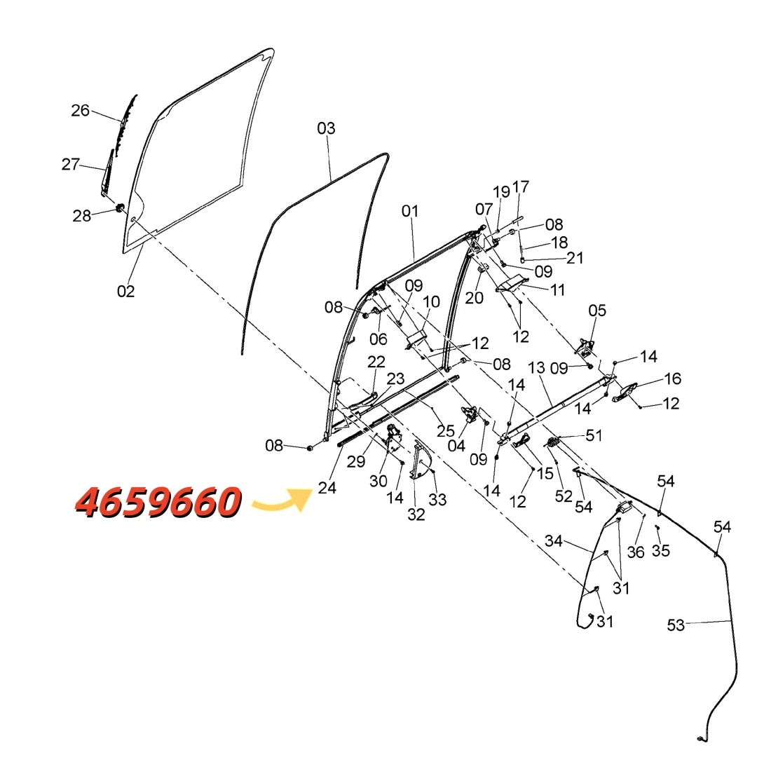 4659660 Excavator Rubber Components Inside the Windshield for ZX200-3 ZX240-3 ZX270-3 ZX330-3 ﻿