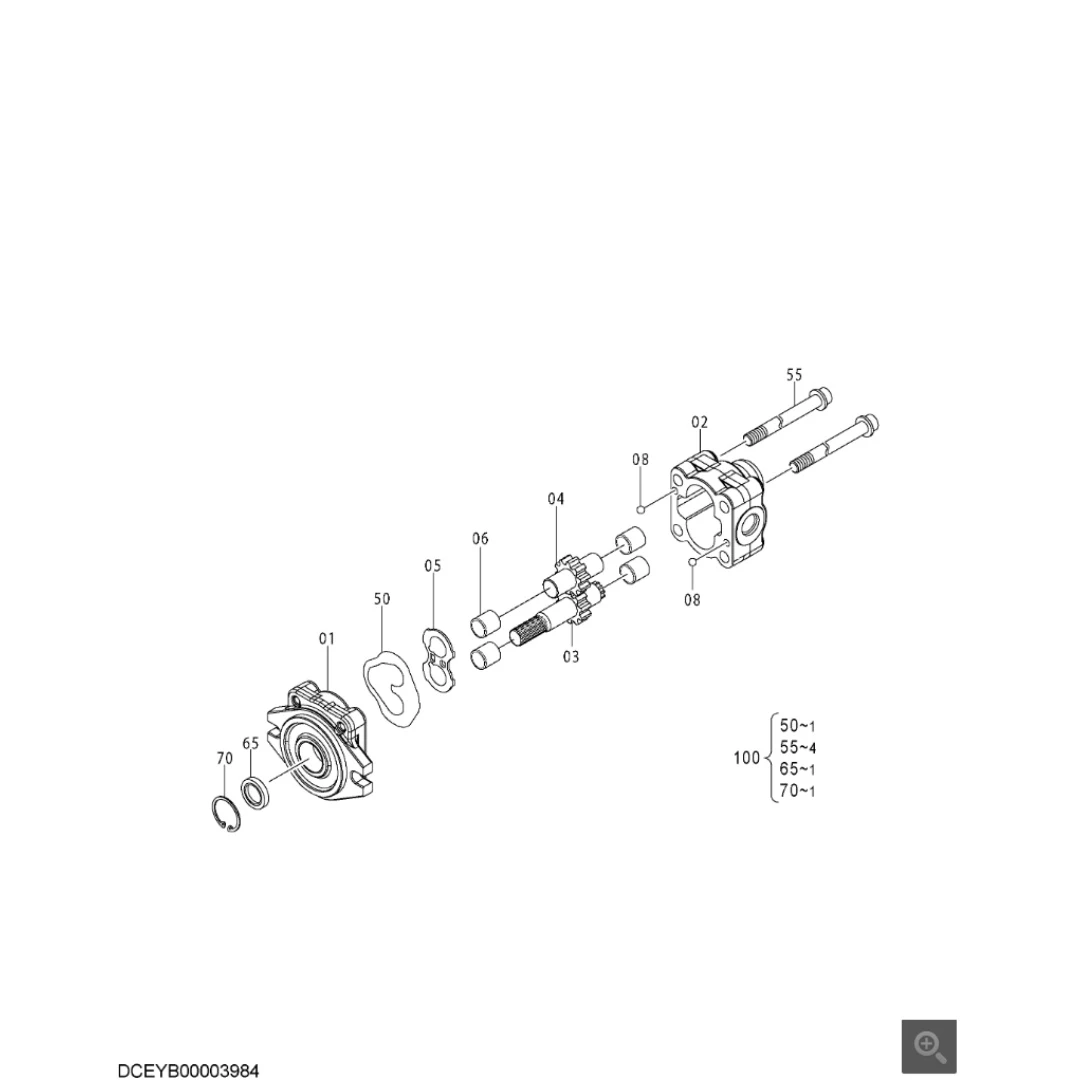 YB00003984 Original Excavator Hydraulic Gear Pump for ZX330