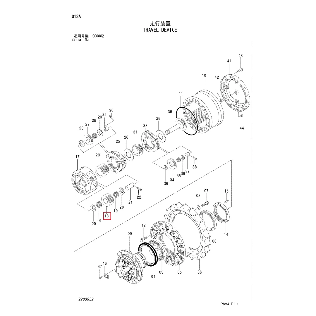 3094536 Original Excavator Planetary Gear Sun Gear for ZX200