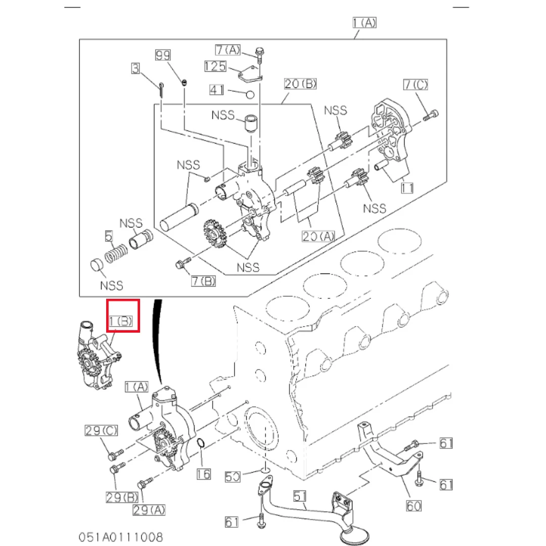 8982769881 Original Excavator Isuzu 6WG1 Engine Oil Pump