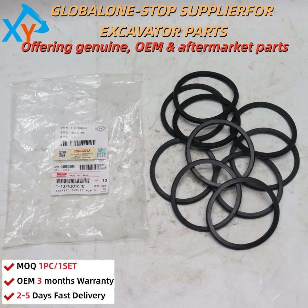 1137430160 Original Genuine Excavator Accessories Parts Output Pipe Gasket 1-13743016-0 for ISUZU EN