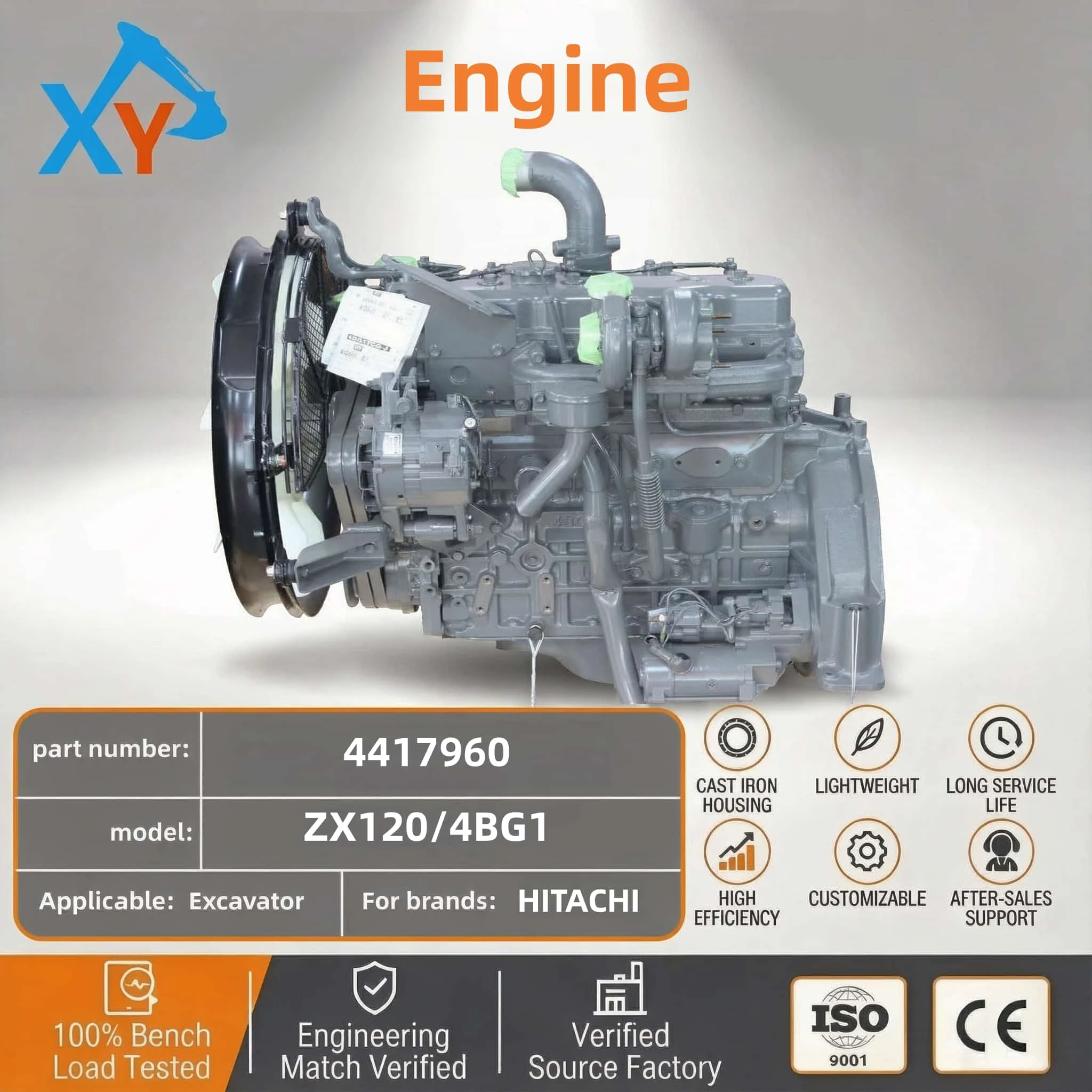 4417960 The Isuzu original 4BG1 engine is used in Hitachi ZX120 excavators.