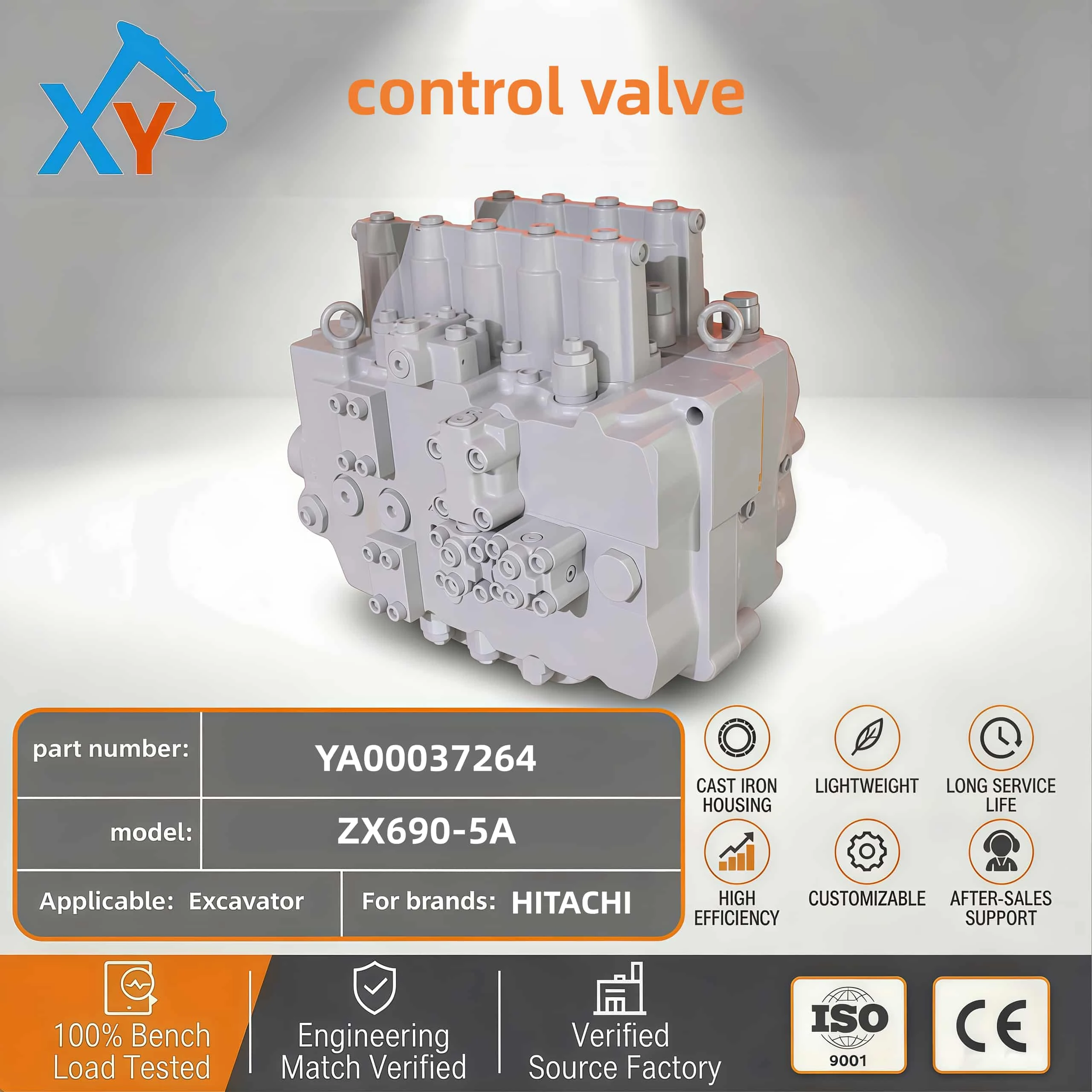 YA00037264 Hitachi ZX690-5A Excavator Control Valve Assembly