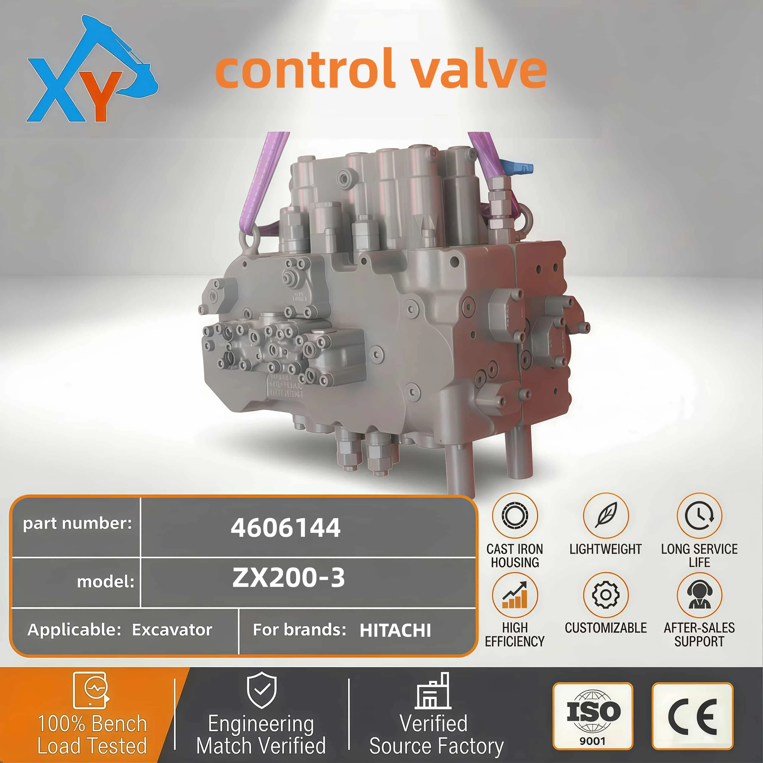 4606144 Hitachi ZX200-3 Excavator Control Valve Assembly