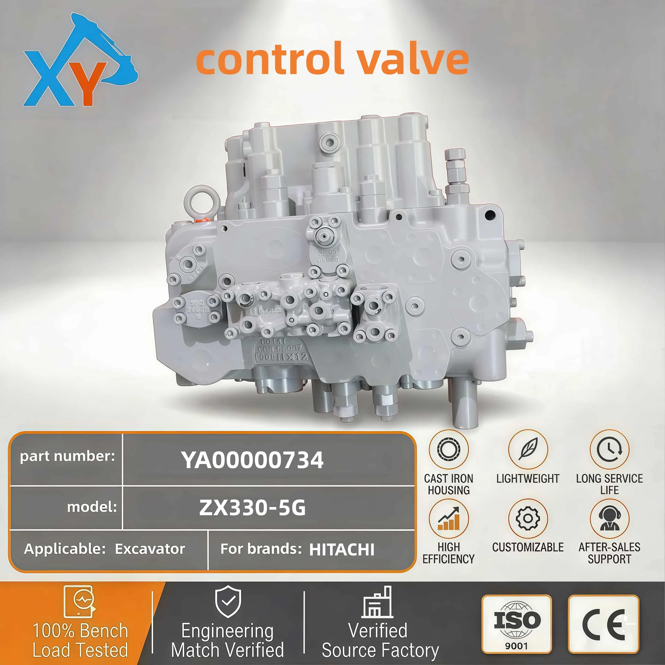YA00000734 Hitachi ZX330-5G Excavator Control Valve Assembly