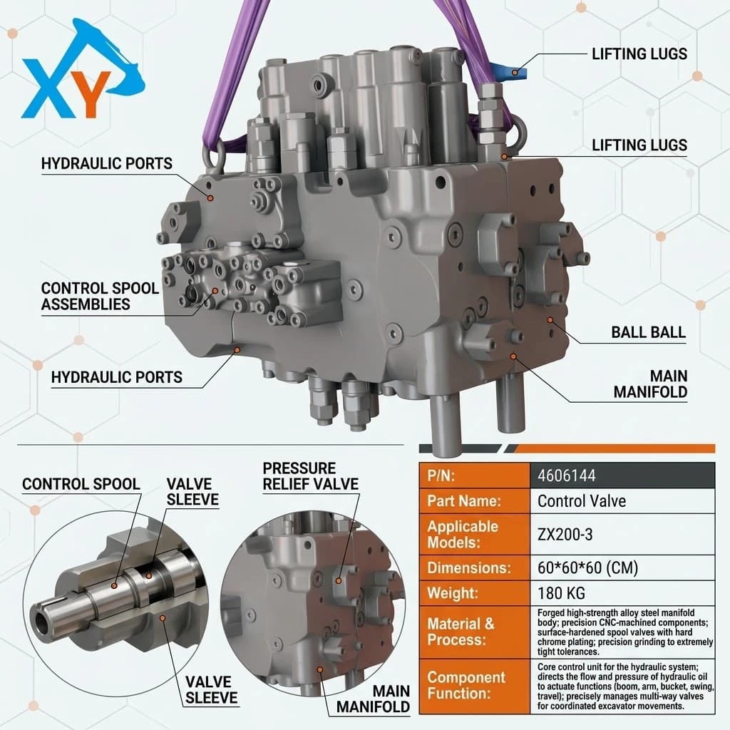 4606144 Hitachi ZX200-3 Excavator Control Valve Assembly