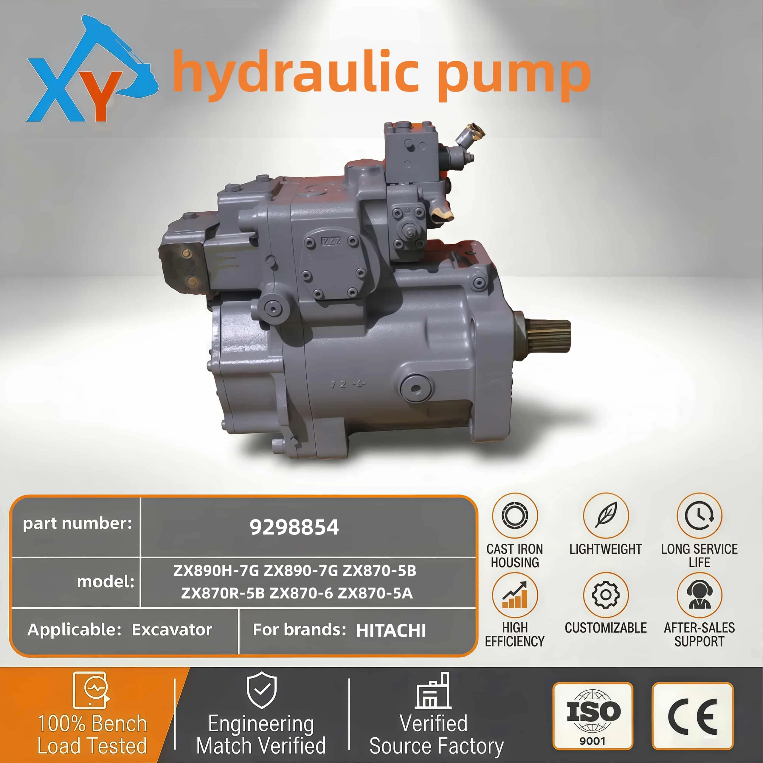 9298854 Hitachi ZX870-5G Excavator Hydraulic Pump Assembly