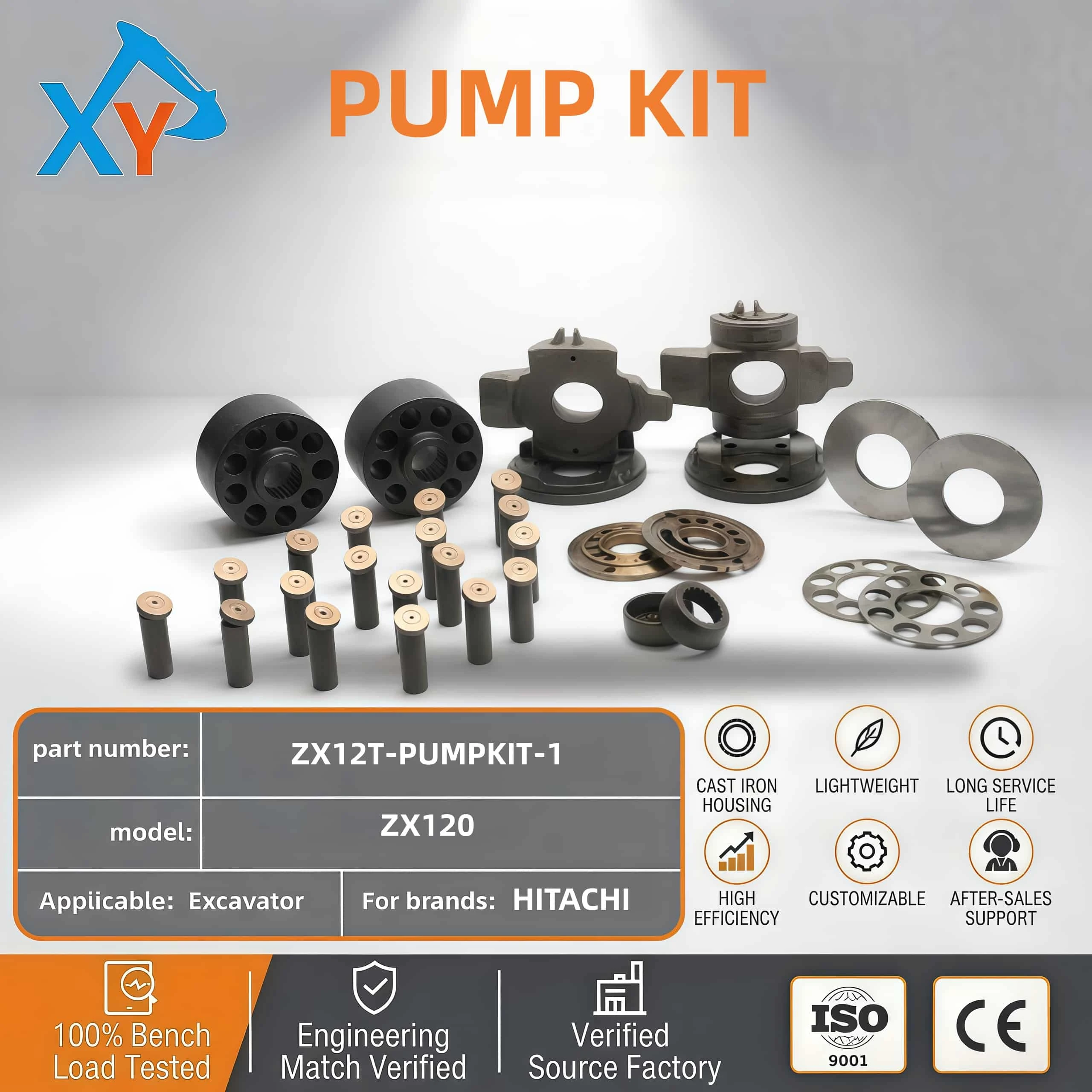 ZX12T-PUMPKIT-1/YB00003288 Genuine Hitachi hydraulic pump repair kit for Hitachi ZX120 excavator.