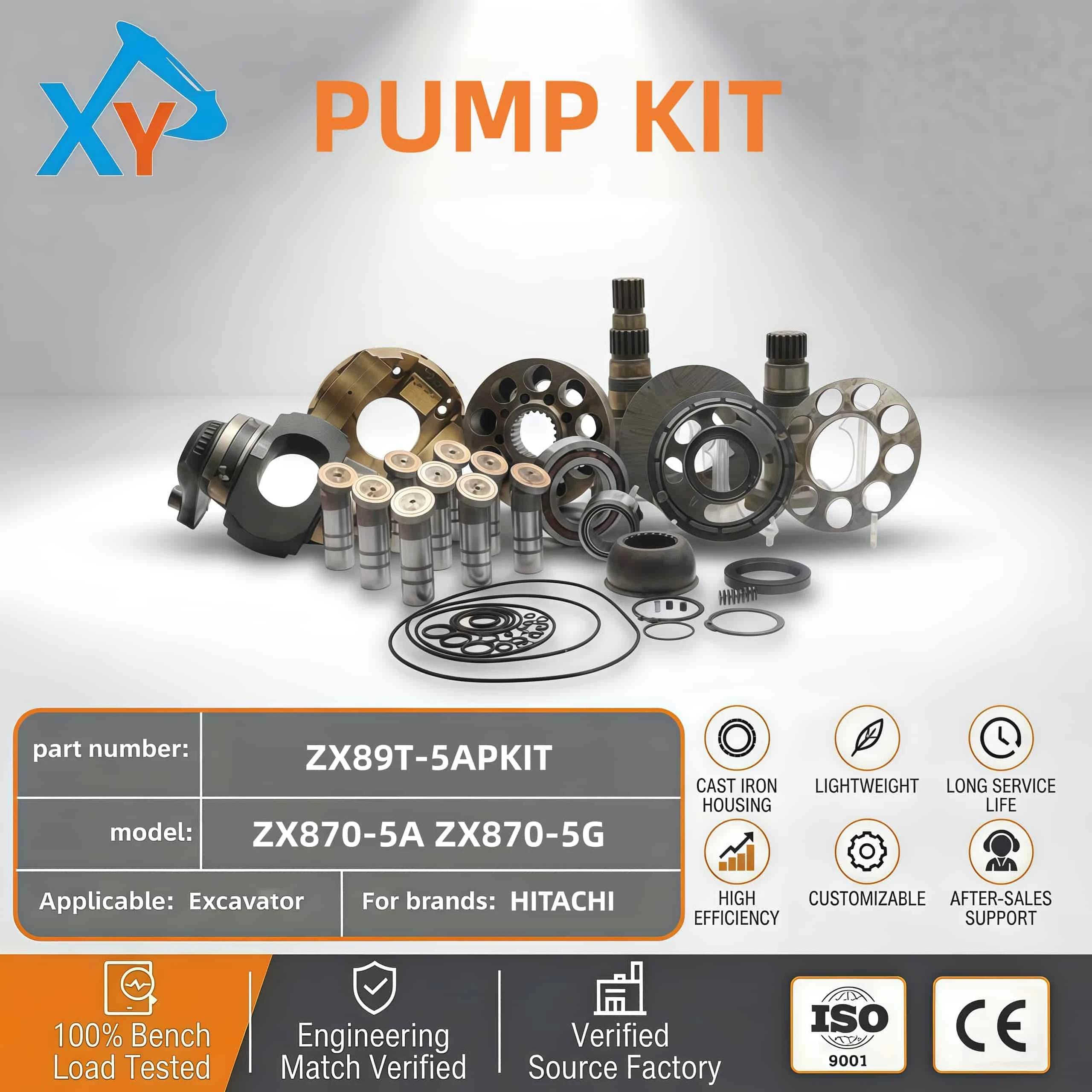 ZX89T-5APKIT-1 Genuine Hitachi hydraulic pump repair kit for Hitachi excavators ZX870-5A and ZX870-5