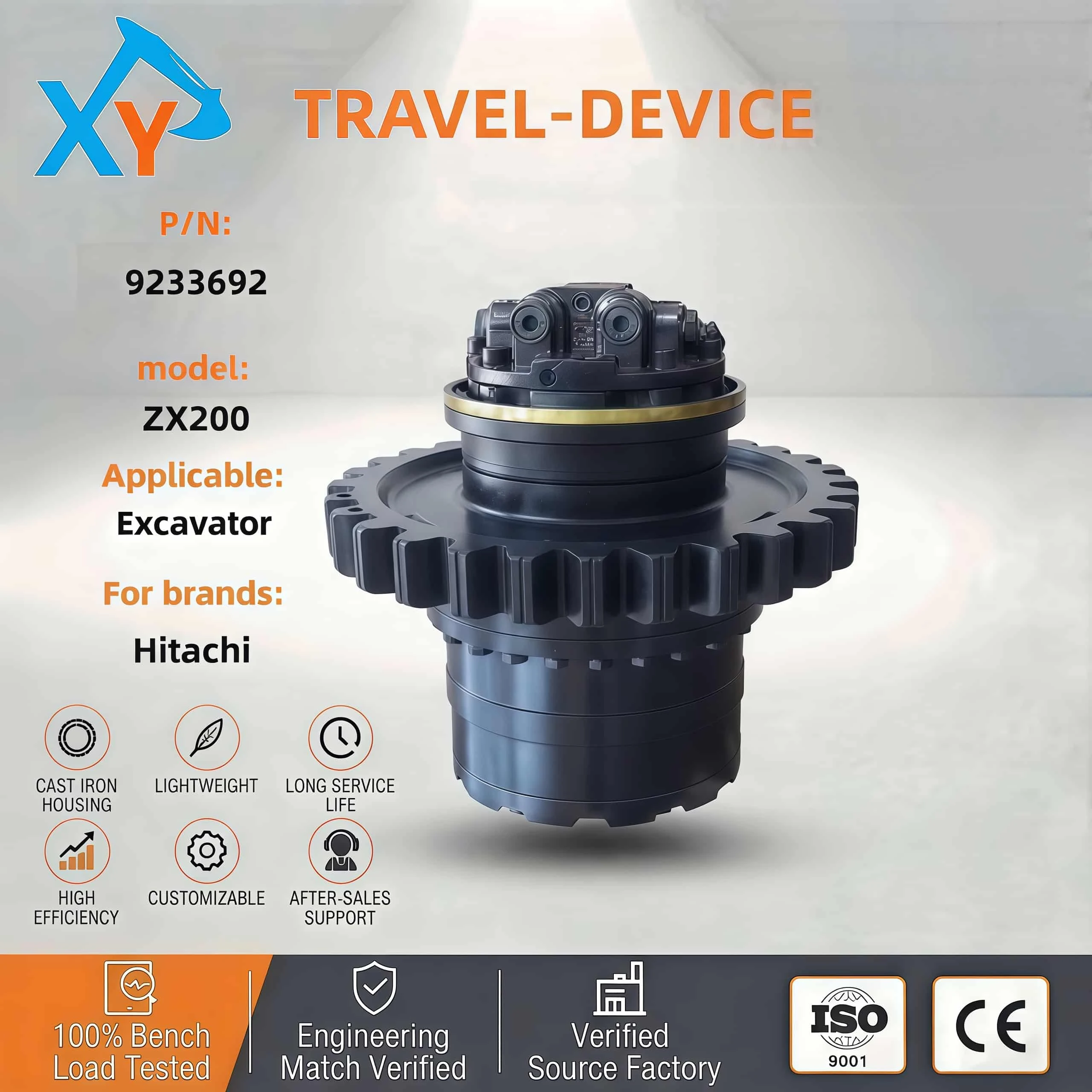9233692 Genuine Hitachi travel motor assembly for Hitachi excavator ZX240-3.