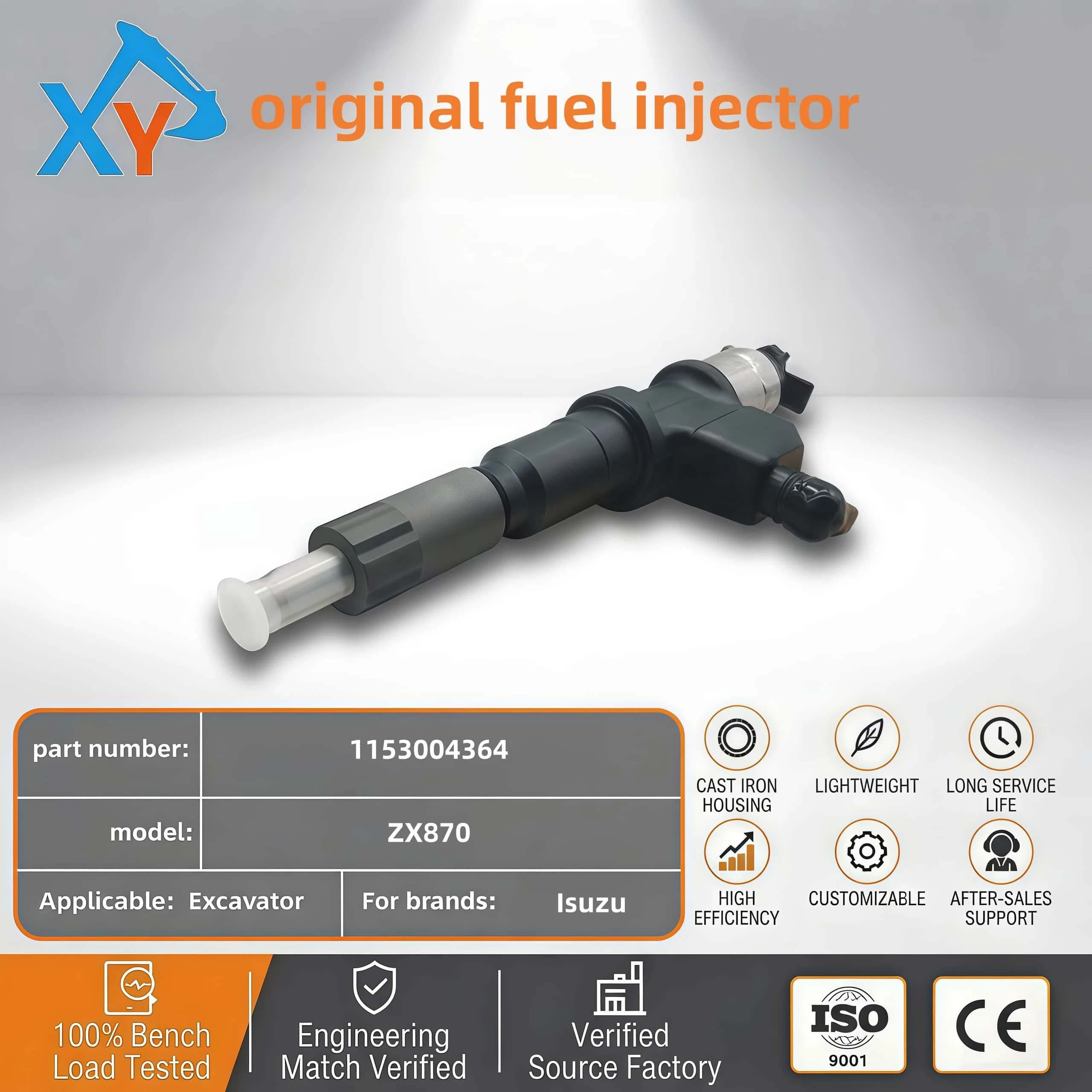 1153004364 Isuzu 6WG1 original fuel injector for Hitachi ZX870 excavator.