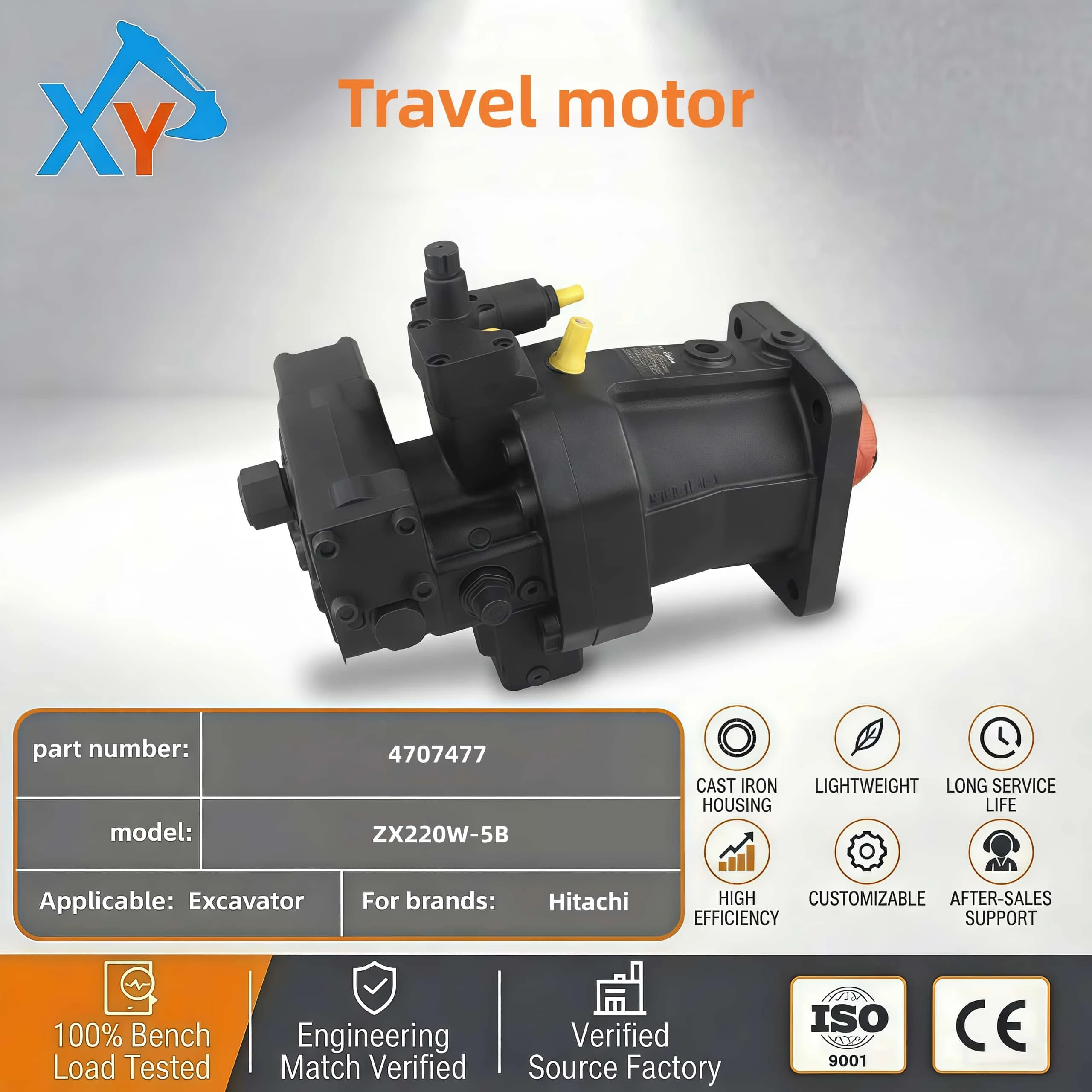4707477 Hitachi excavator ZX220W-5B travel motor