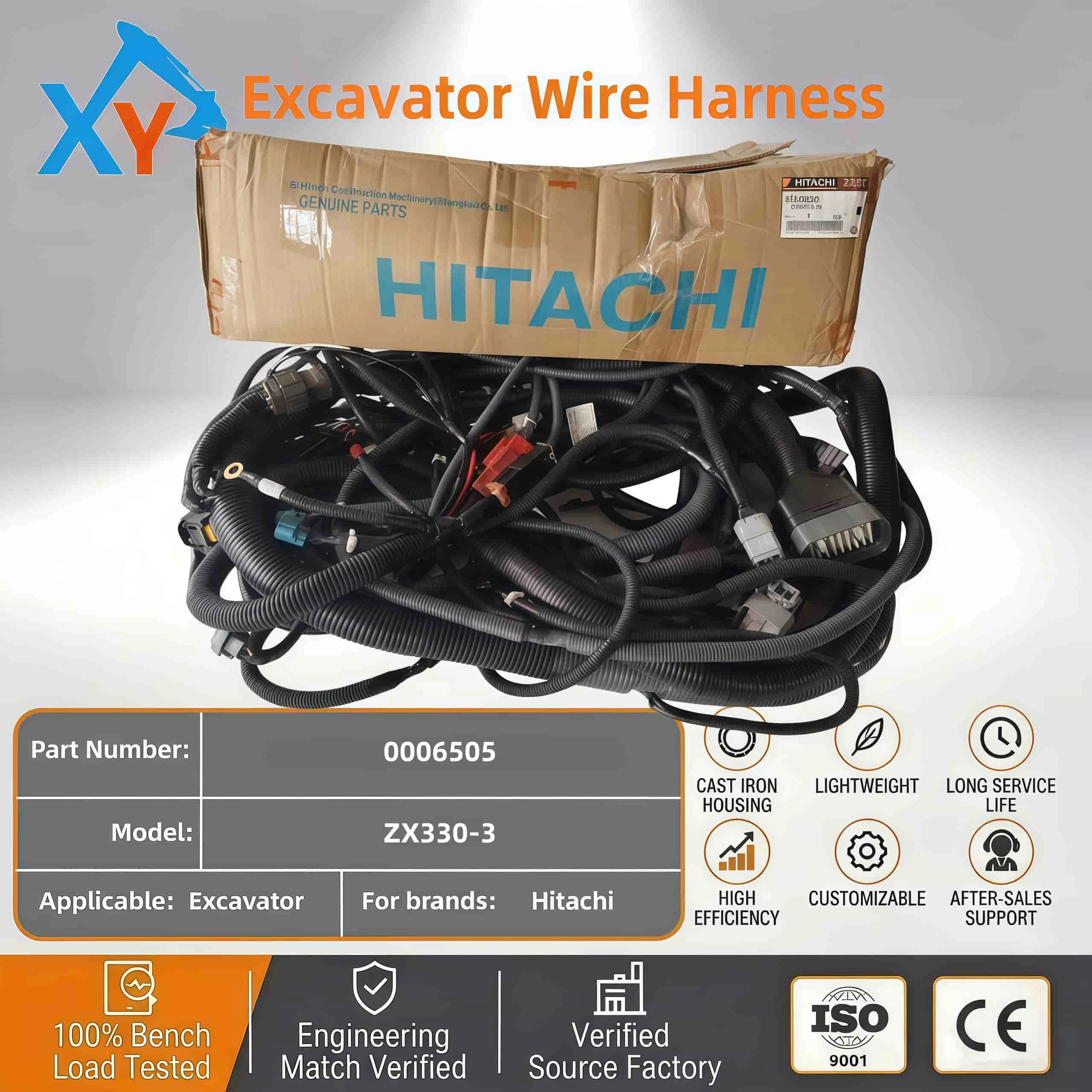 0006505 Genuine Hitachi external wiring harness for Hitachi ZX330-3 excavator.