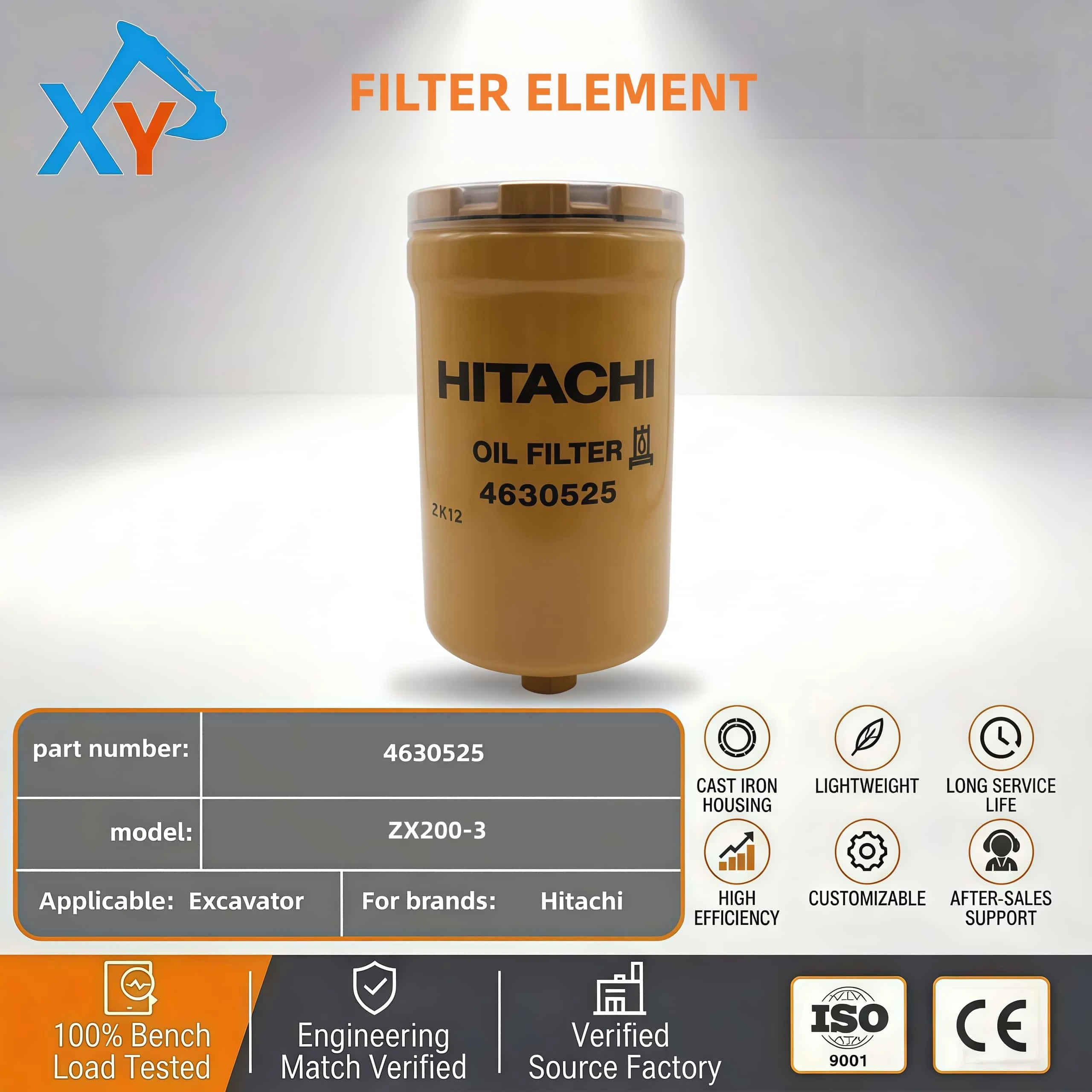 4630525 Genuine Hitachi pilot filter for Hitachi ZX200-3 excavator.