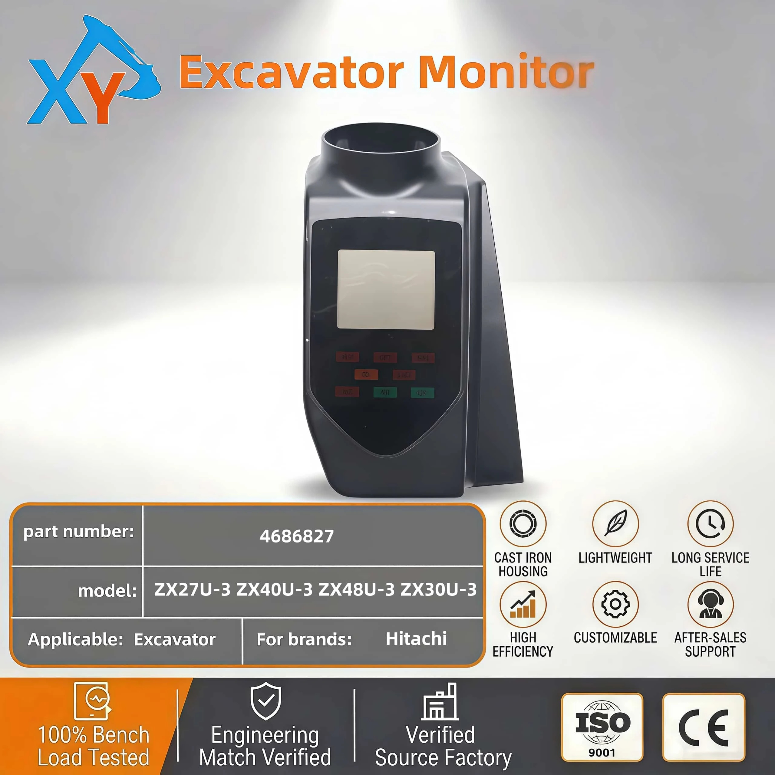 4686827 Original Hitachi monitor for Hitachi ZX27U-3 excavator.