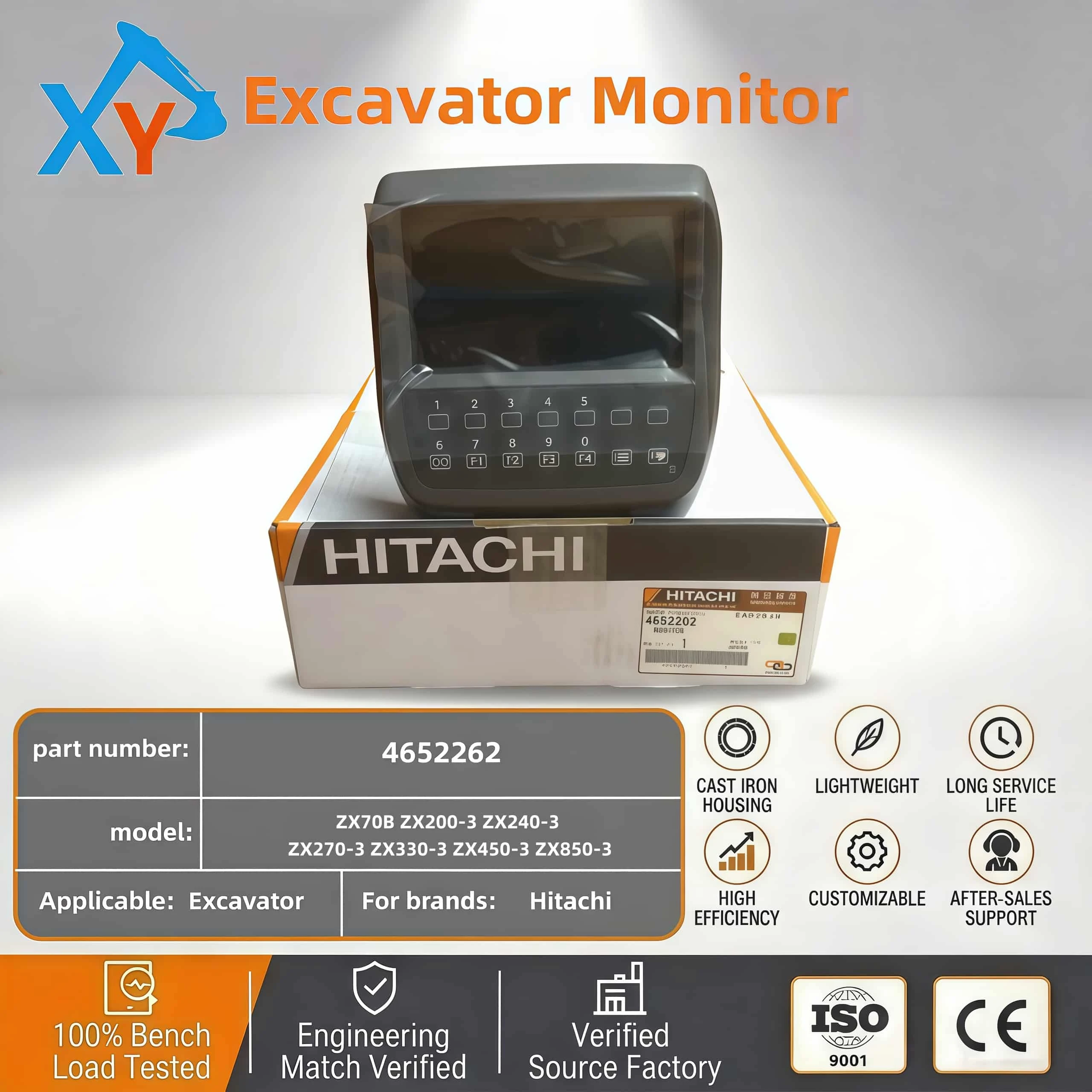 4652262 Original Hitachi monitor for Hitachi ZX890-3 excavator.